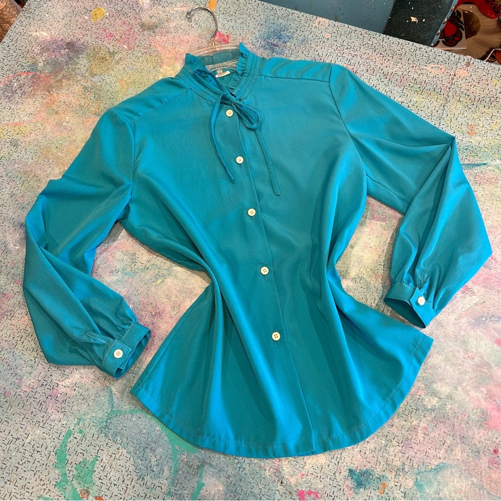 Vintage Bright Blue Blouse